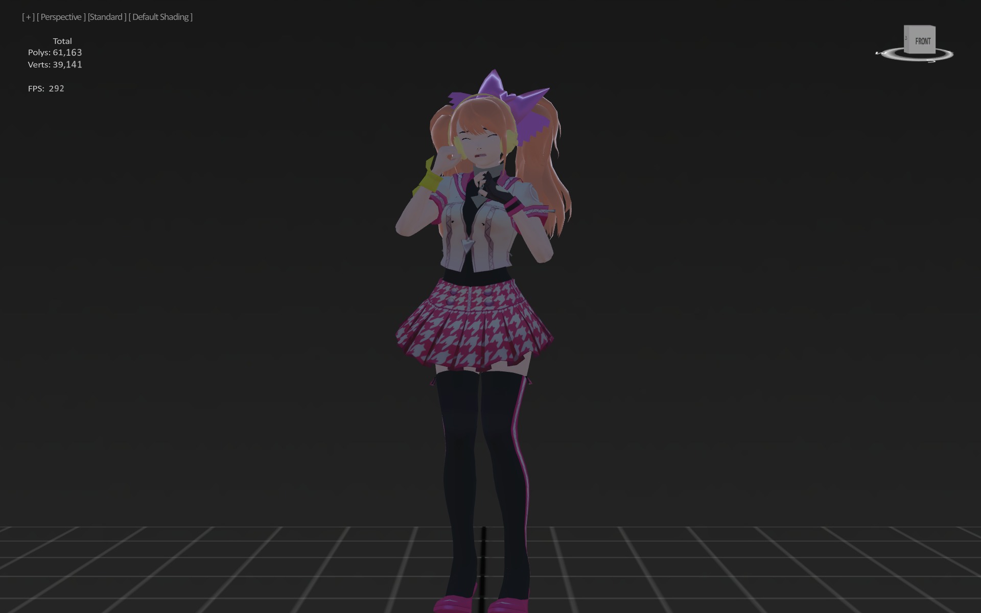 3DsMax Biped model Persona4 Rise Kujikawa Dancing cosplay Low-poly 3D model_7