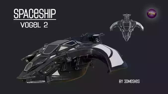 Spaceship - Vogel 2 - PBR lowpoly Low-poly 3D model Spaceship - Vogel 2 - PBR lowpoly Low-poly 3D model