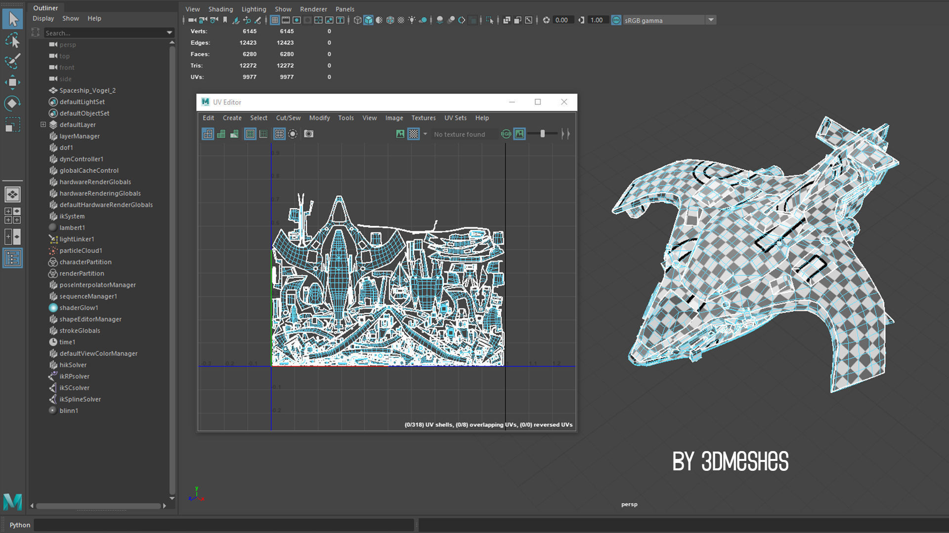 Spaceship - Vogel 2 - PBR lowpoly Low-poly 3D model_2