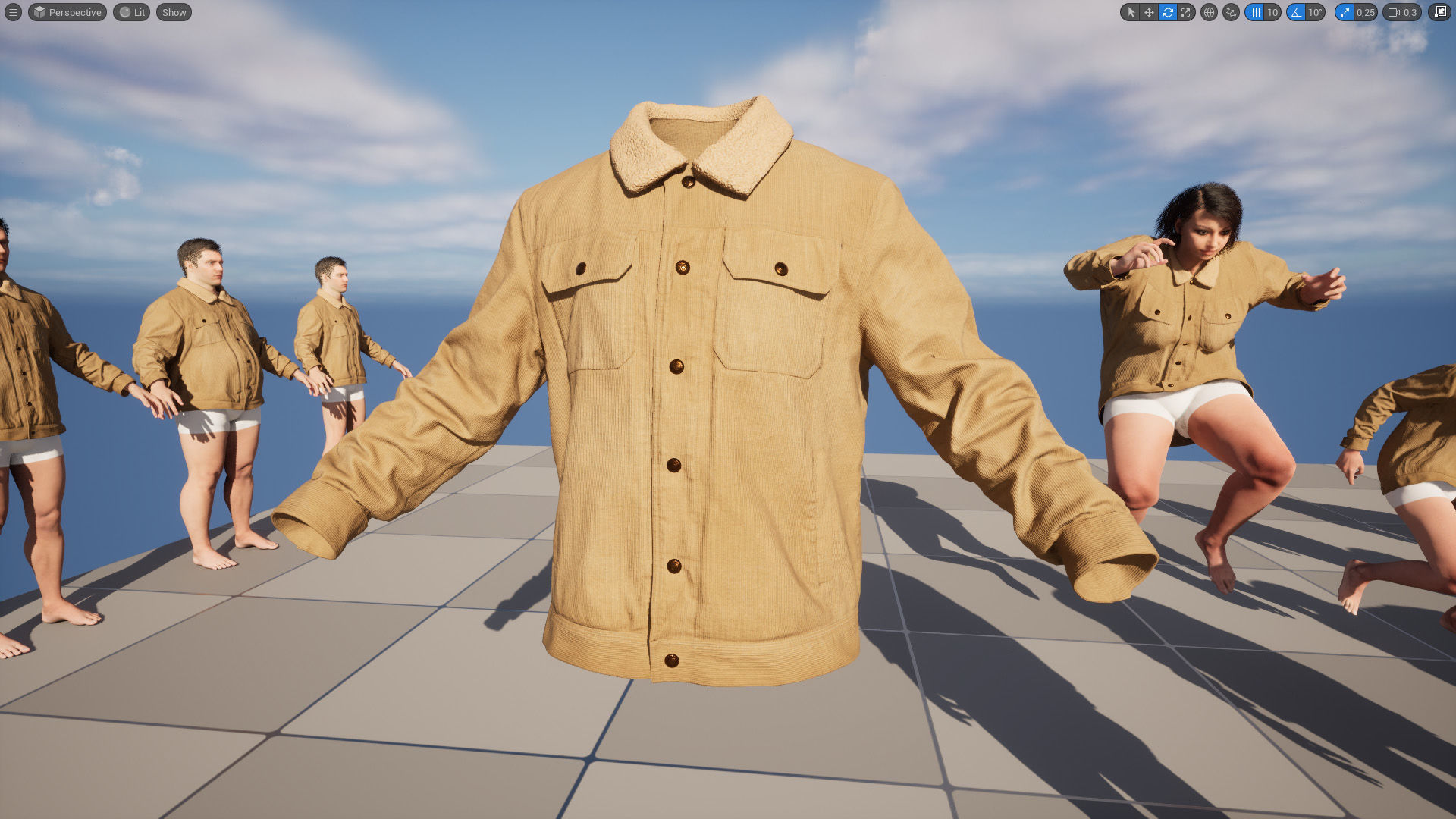Jacket 44 - All MH Bodies and UE5 Skeletons - Rigged Low-poly 3D model_19