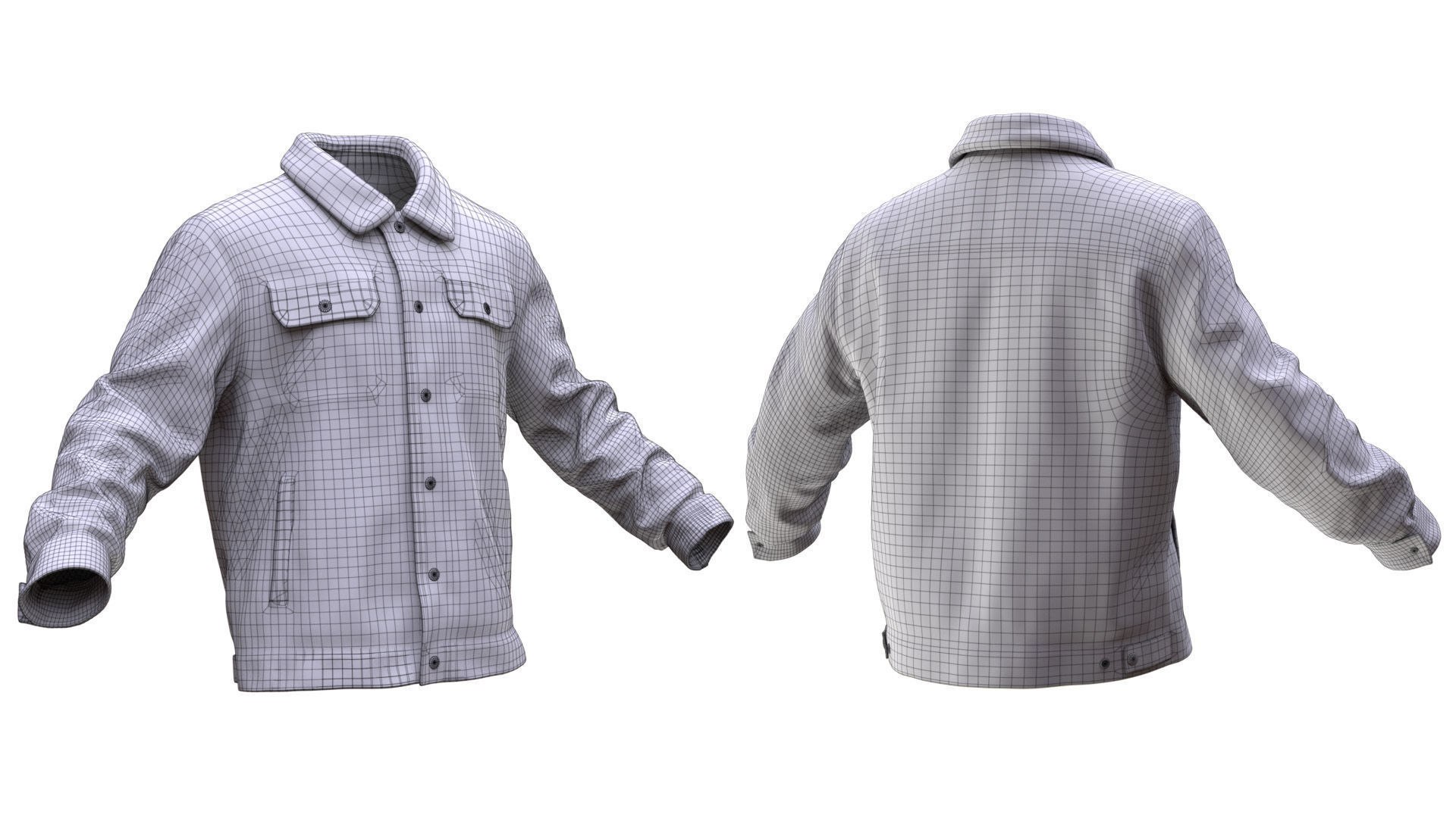 Jacket 44 - All MH Bodies and UE5 Skeletons - Rigged Low-poly 3D model_21
