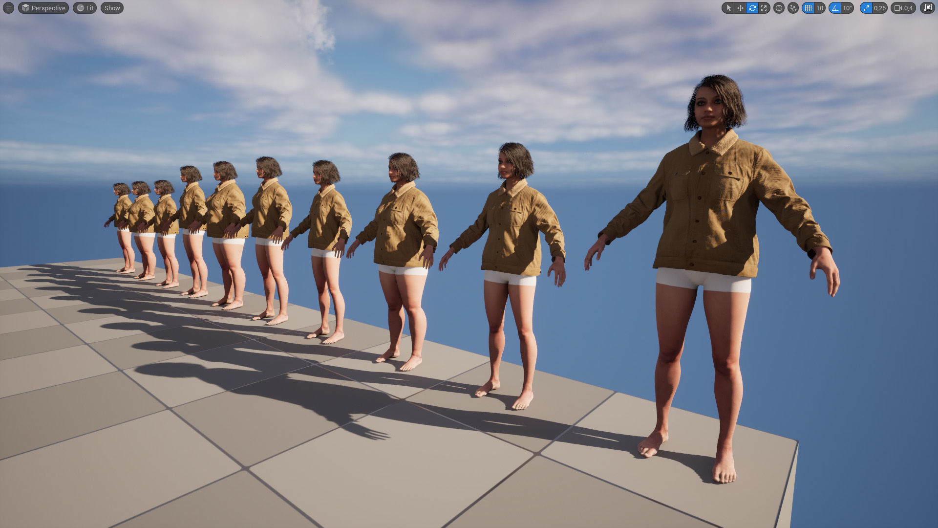 Jacket 44 - All MH Bodies and UE5 Skeletons - Rigged Low-poly 3D model_17