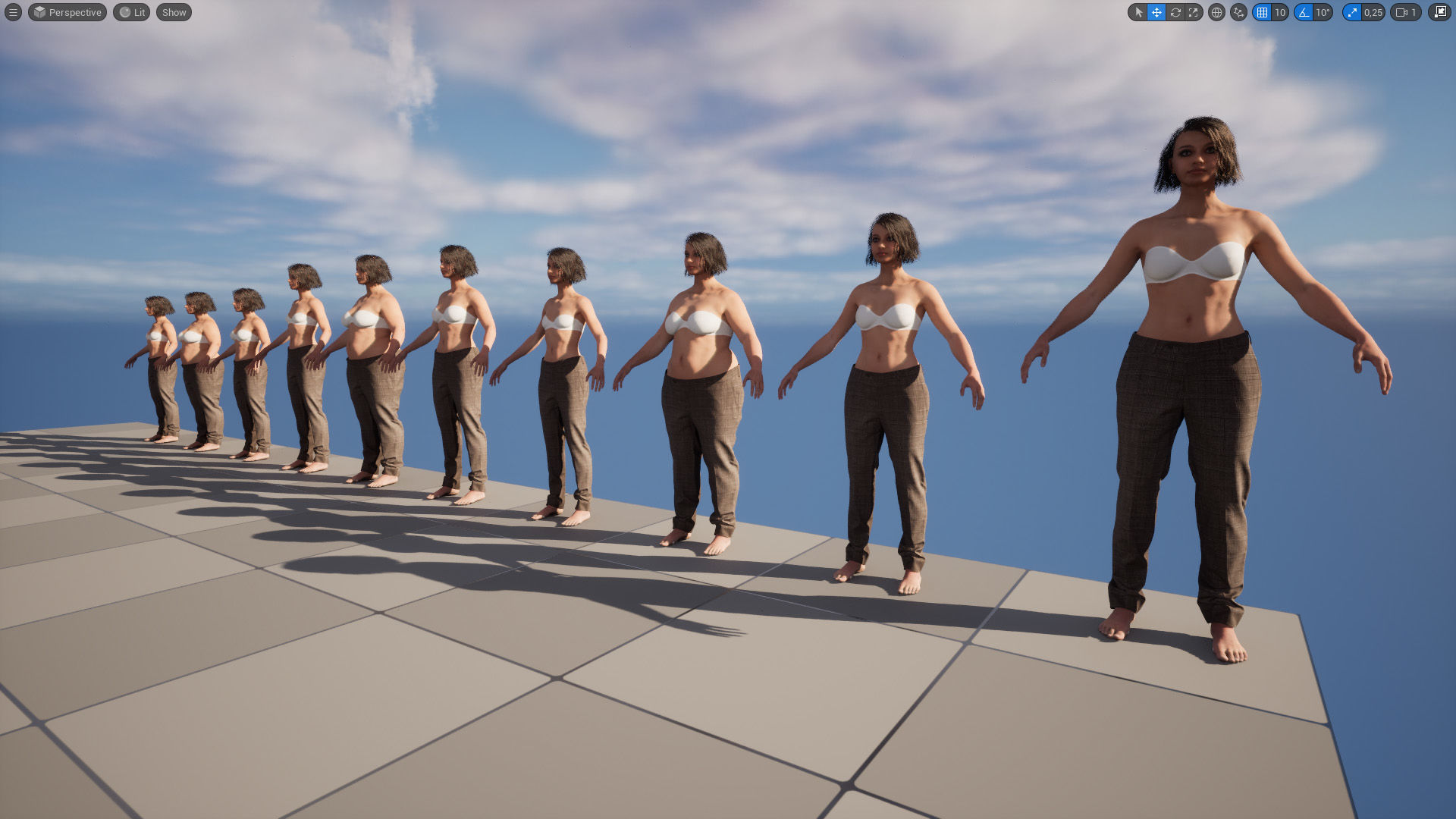 Trousers 43 - All MH Bodies and UE5 Skeletons - Rigged Low-poly 3D model_16