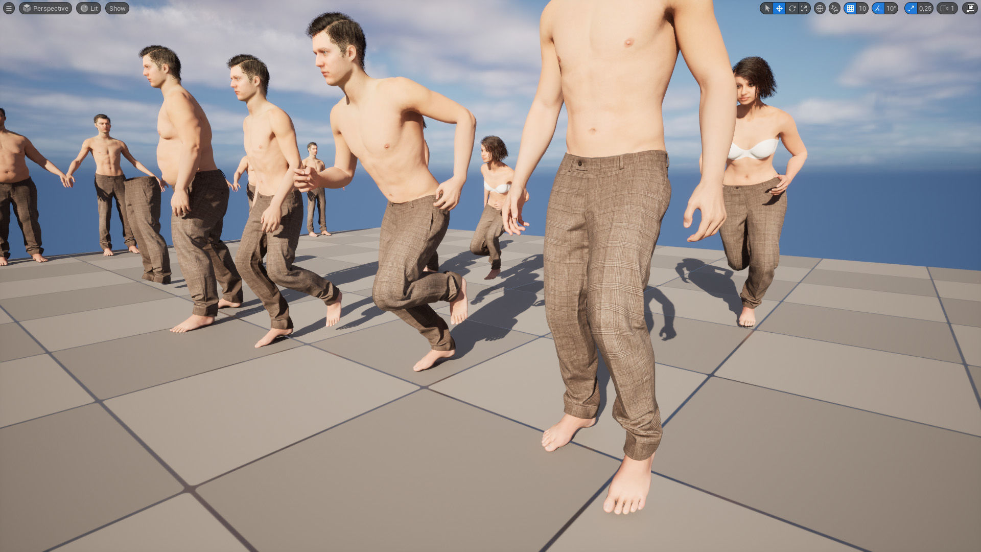 Trousers 43 - All MH Bodies and UE5 Skeletons - Rigged Low-poly 3D model_14