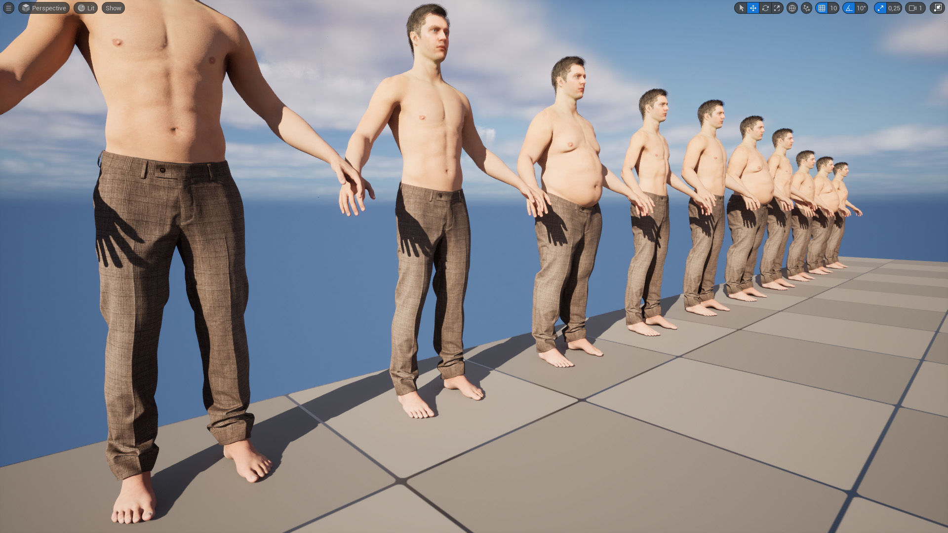 Trousers 43 - All MH Bodies and UE5 Skeletons - Rigged Low-poly 3D model_15