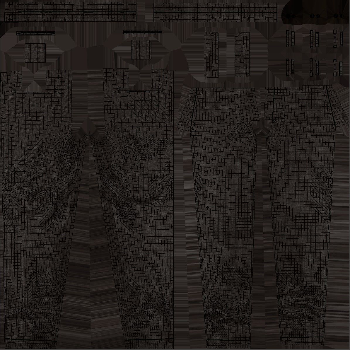 Trousers 43 - All MH Bodies and UE5 Skeletons - Rigged Low-poly 3D model_19