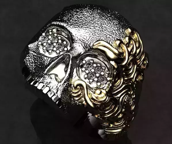 David Yurman Waves Skull Ring  3D print model