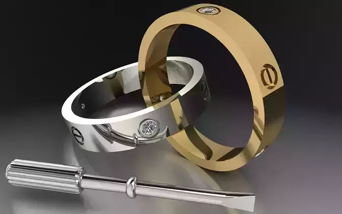 Cartier Ring 3D printed model Free 3D print model