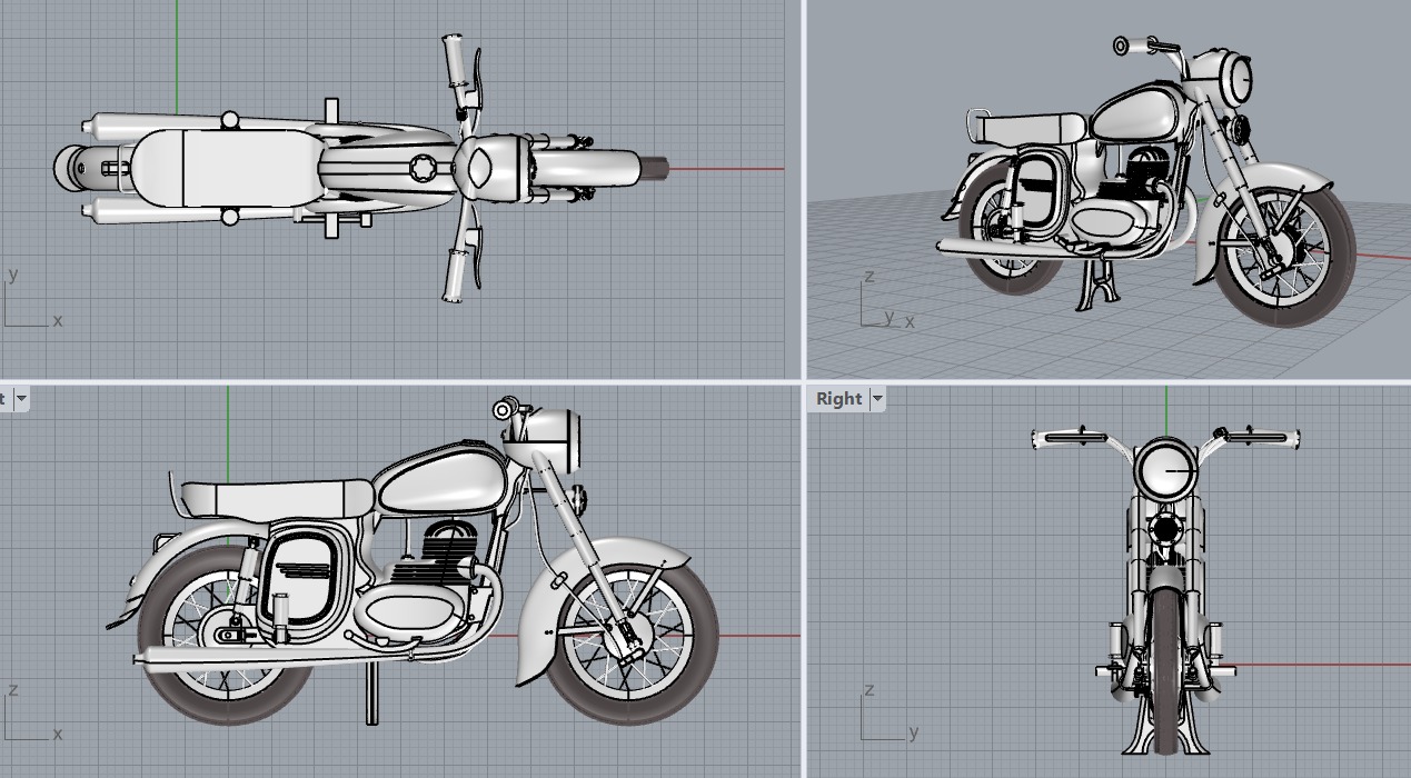 Motorcycle Java Low-poly 3D model_5