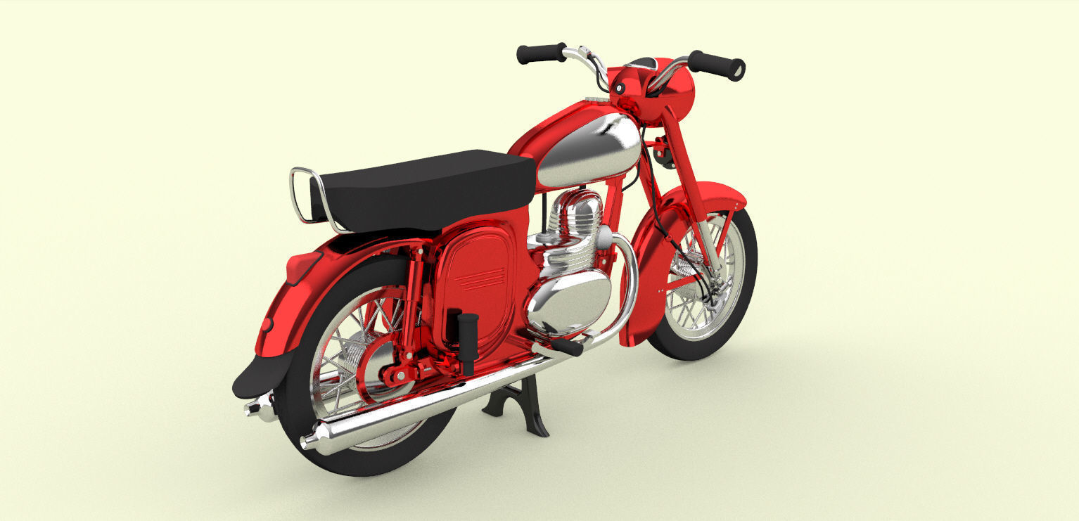 Motorcycle Java Low-poly 3D model_1