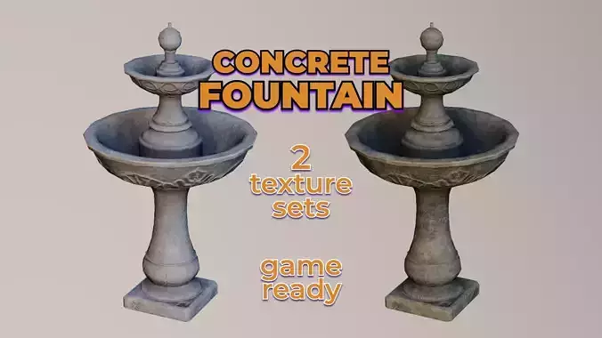 Garden Fountain concrete ornated old water