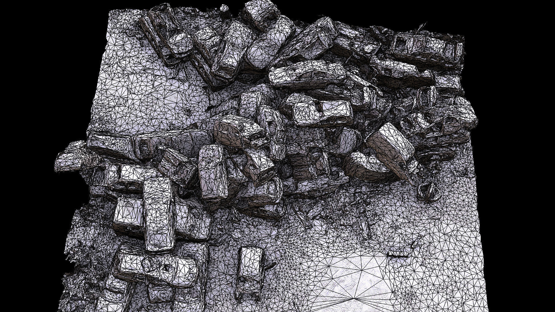 cars wreckage abandoned area part3 4xuvsets drone photogrammetry Low-poly 3D model_6