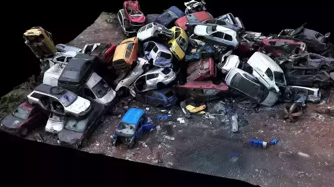 cars wreckage abandoned area part3 4xuvsets drone photogrammetry