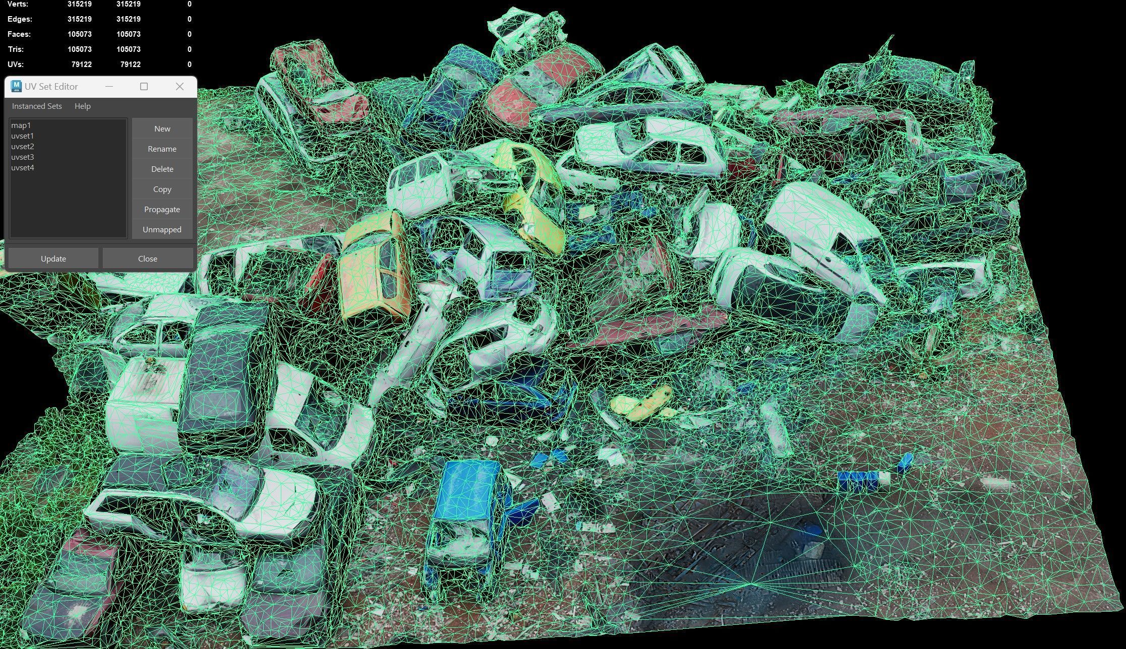 cars wreckage abandoned area part3 4xuvsets drone photogrammetry Low-poly 3D model_7
