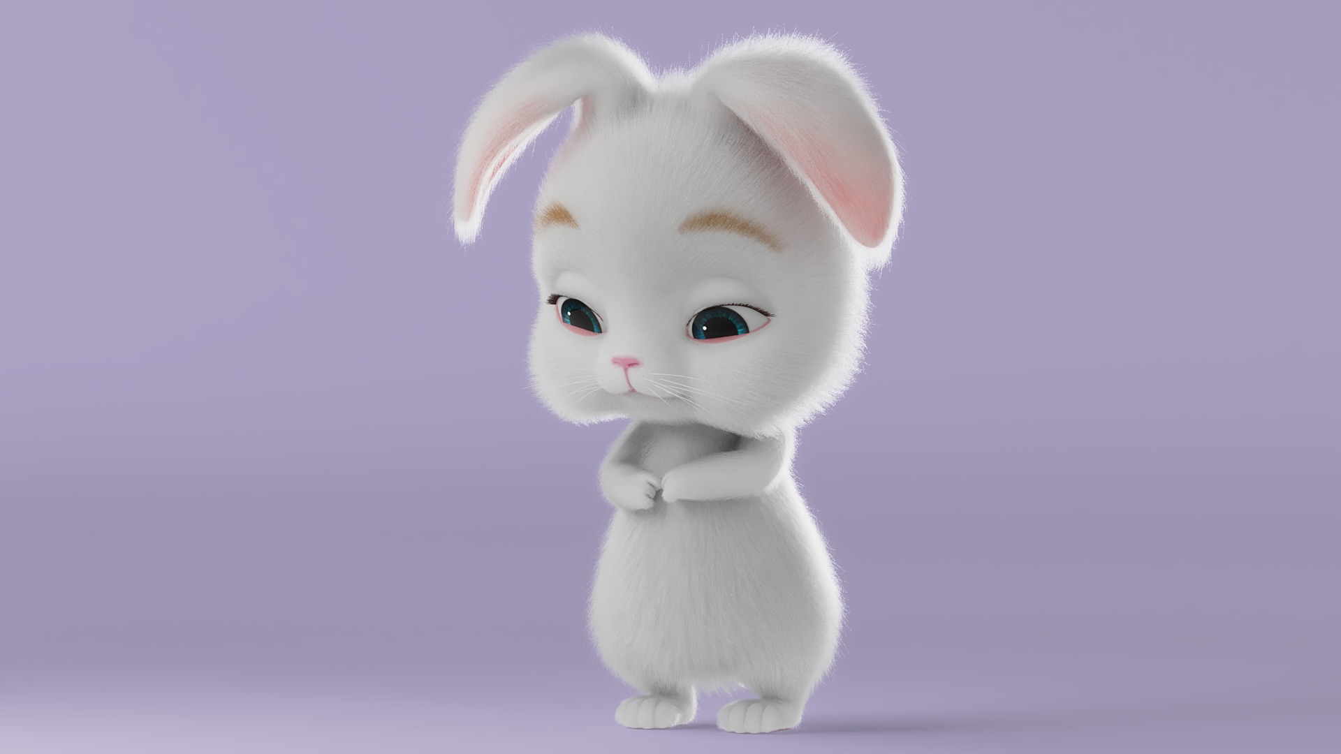 Cartoon Rabbit Rigged 3D model_6