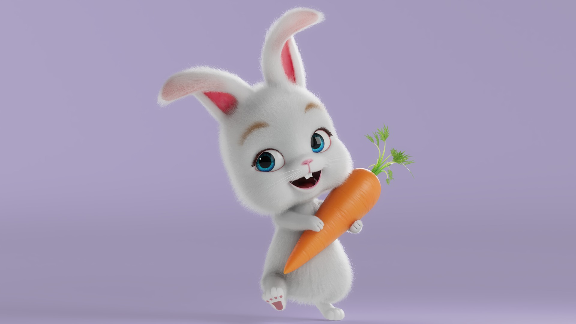 Cartoon Rabbit Rigged 3D model_3