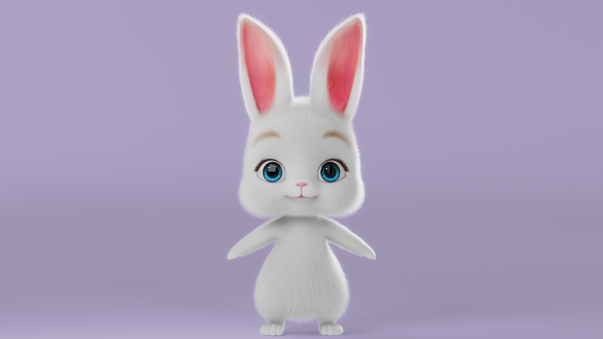 Cartoon Rabbit Rigged 3D model_10