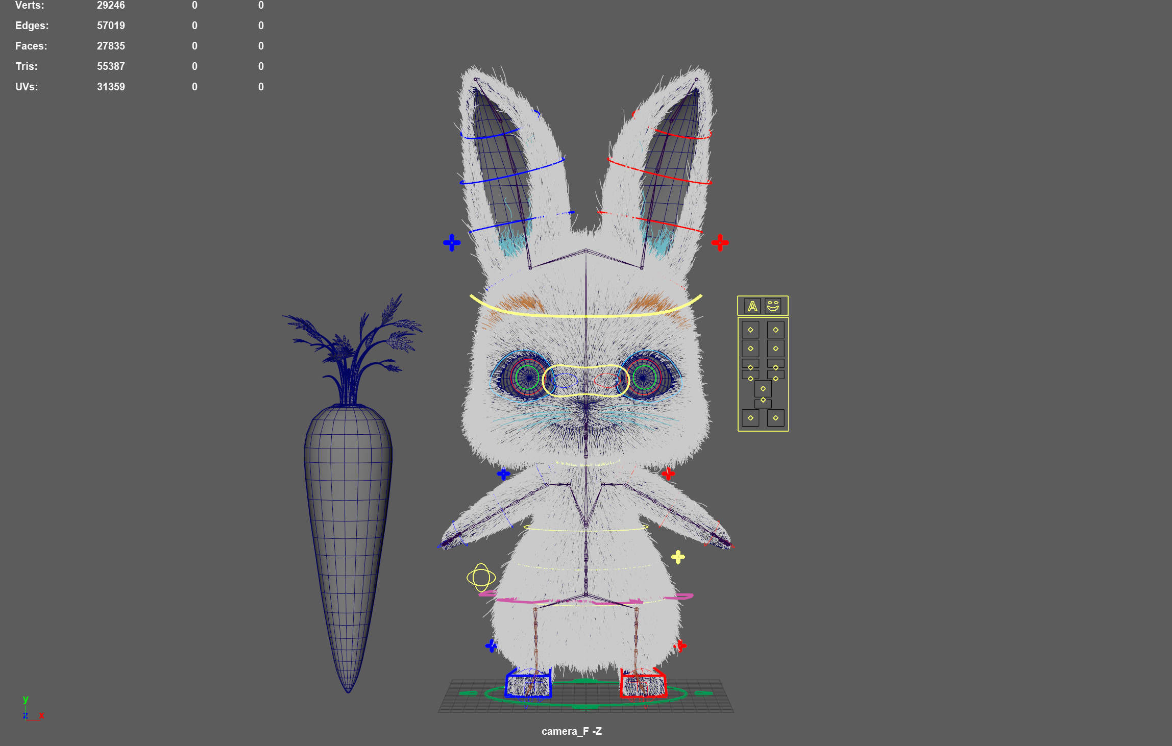 Cartoon Rabbit Rigged 3D model_26