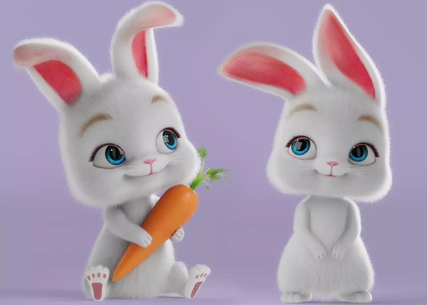 Cartoon Rabbit Rigged 3D model_0