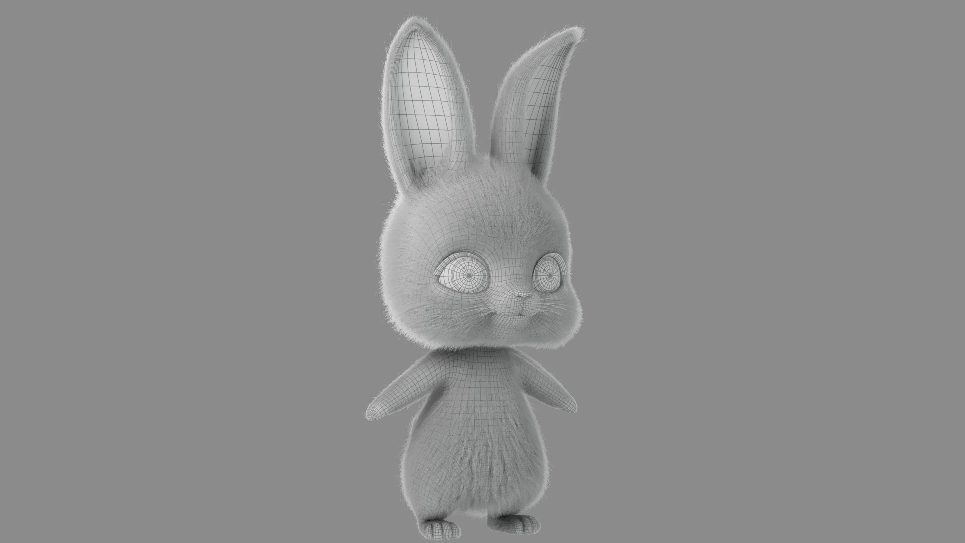 Cartoon Rabbit Rigged 3D model_24