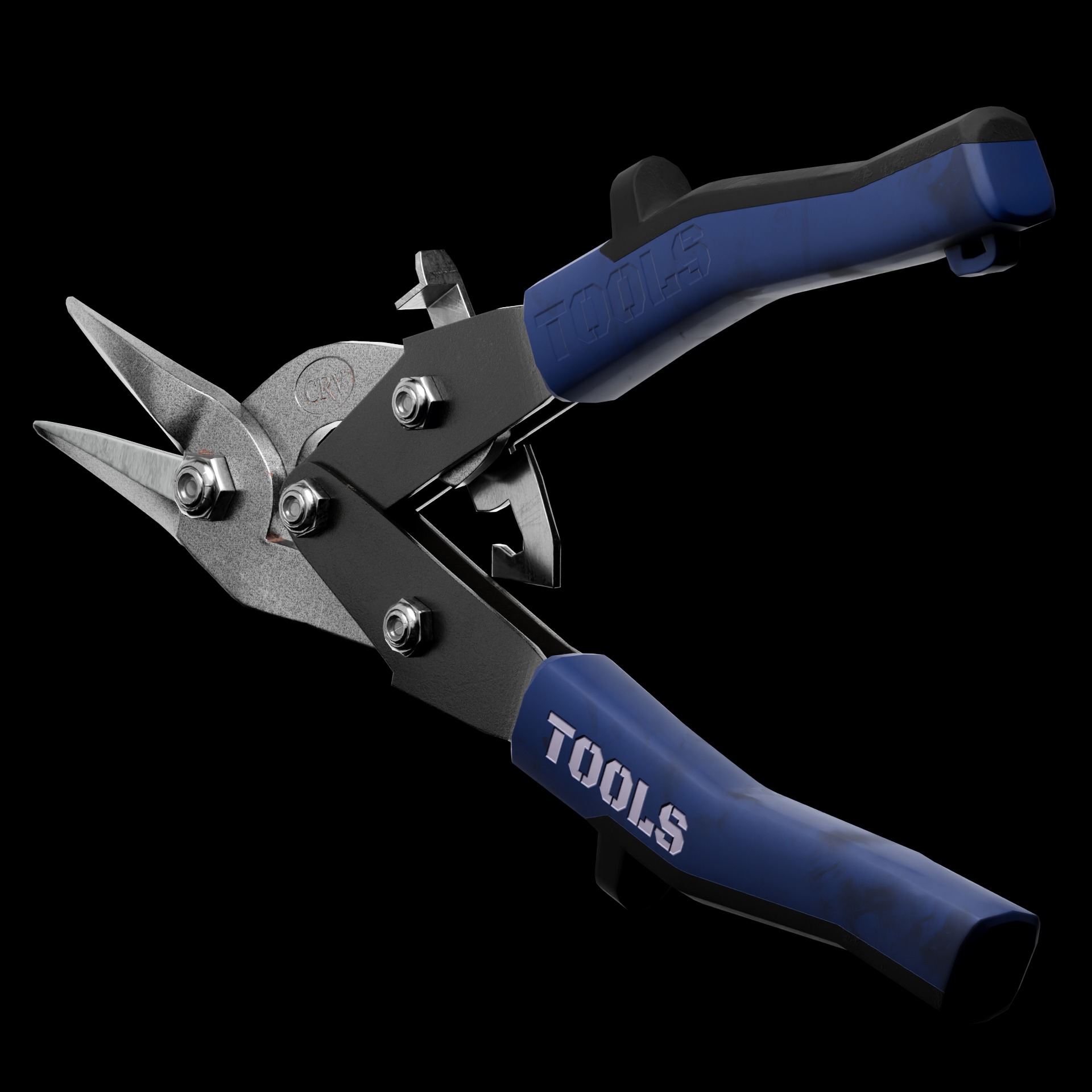 Metal Shears Low-poly 3D model_8