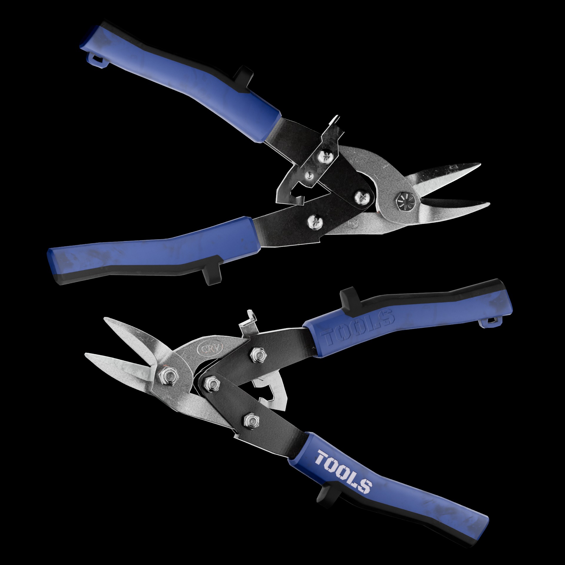 Metal Shears Low-poly 3D model_7