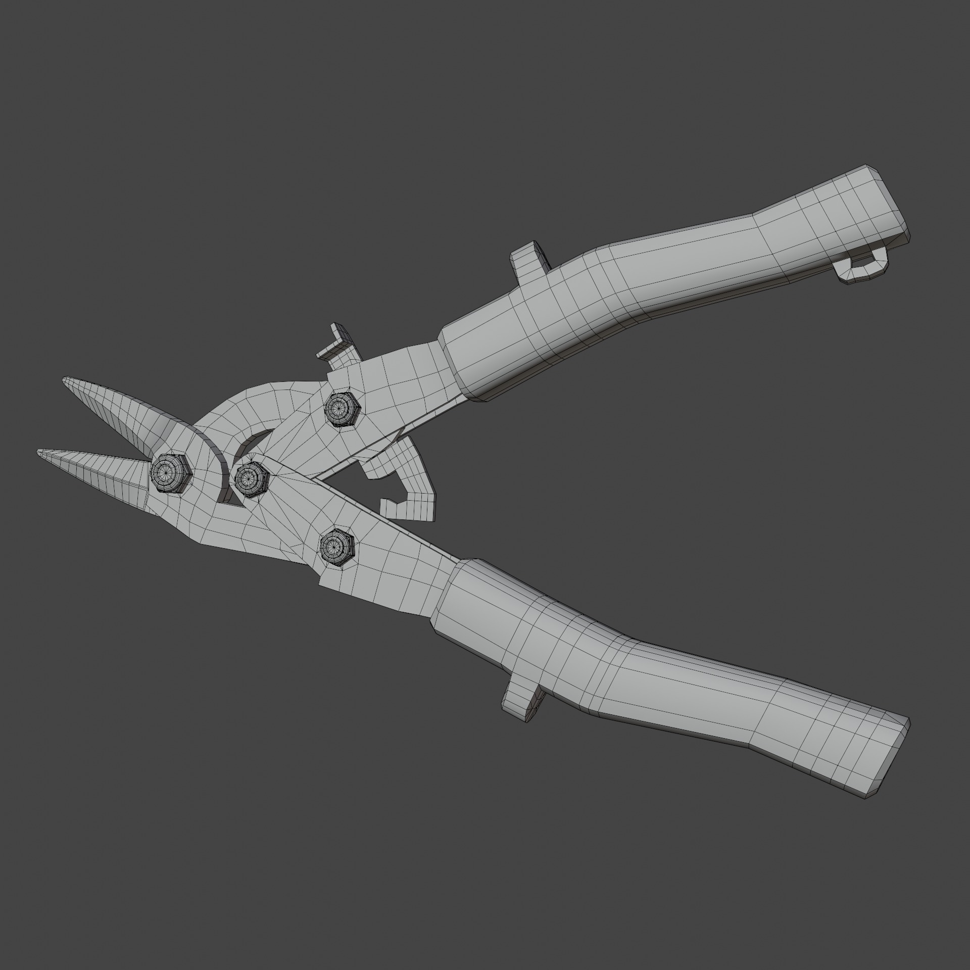 Metal Shears Low-poly 3D model_15
