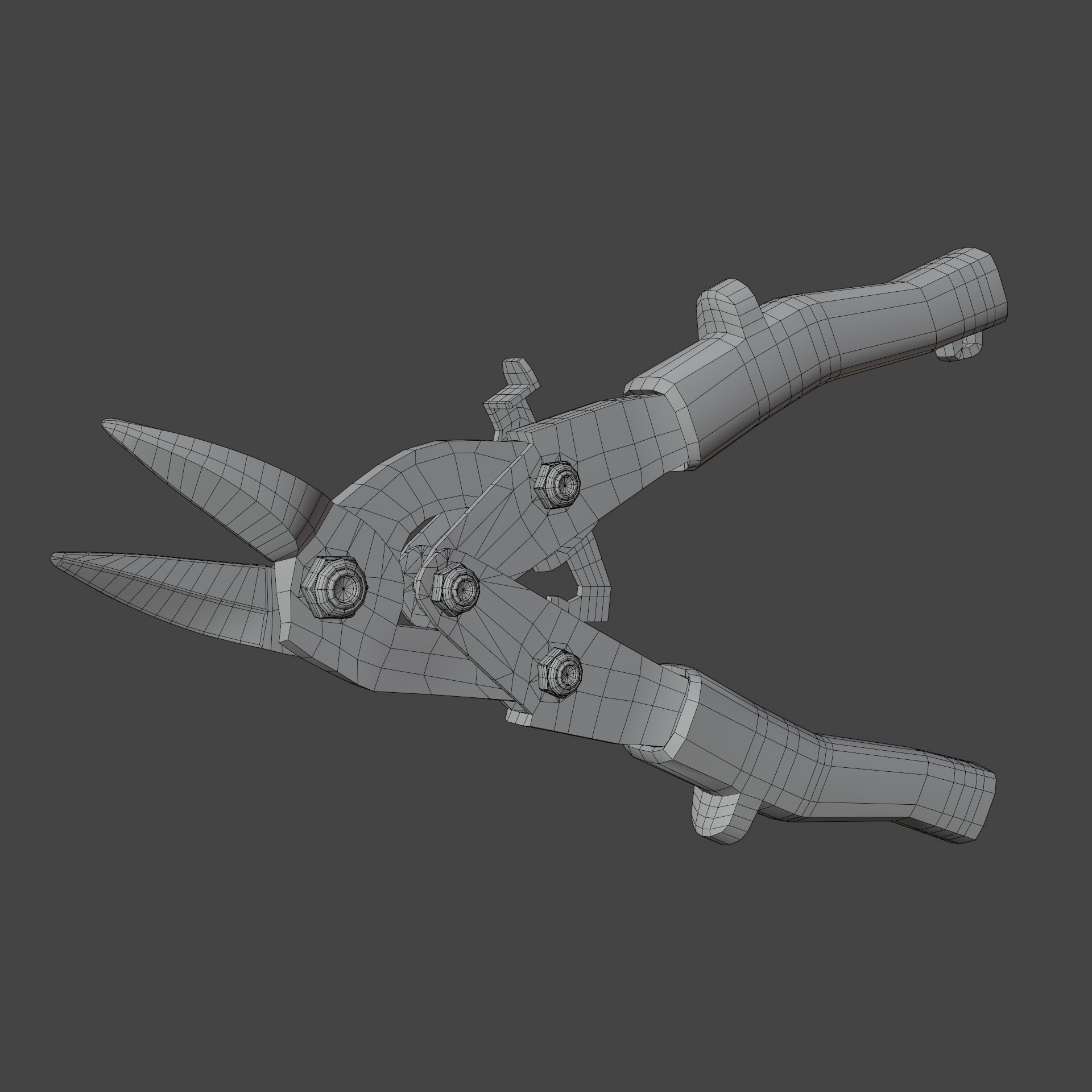 Metal Shears Low-poly 3D model_14