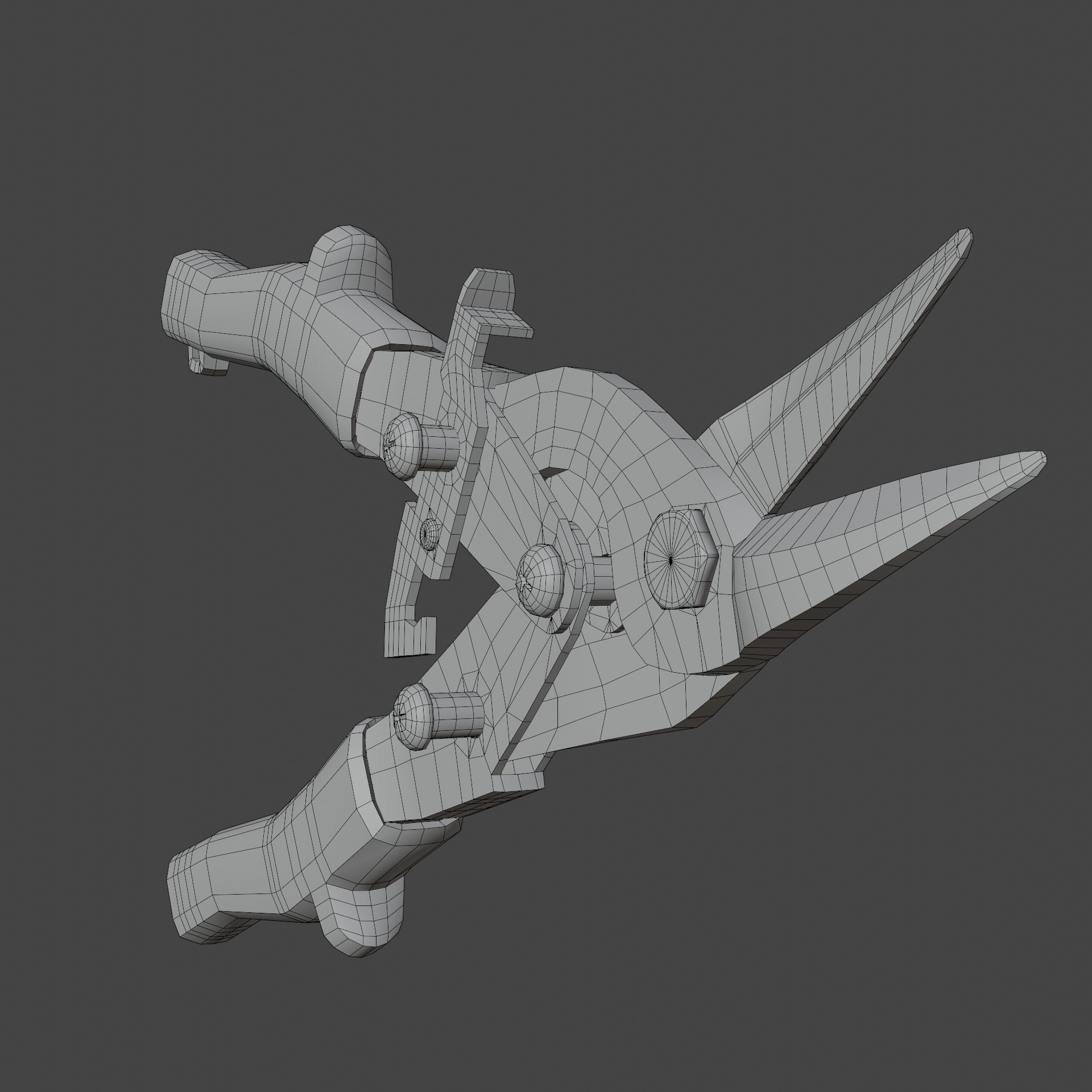 Metal Shears Low-poly 3D model_17