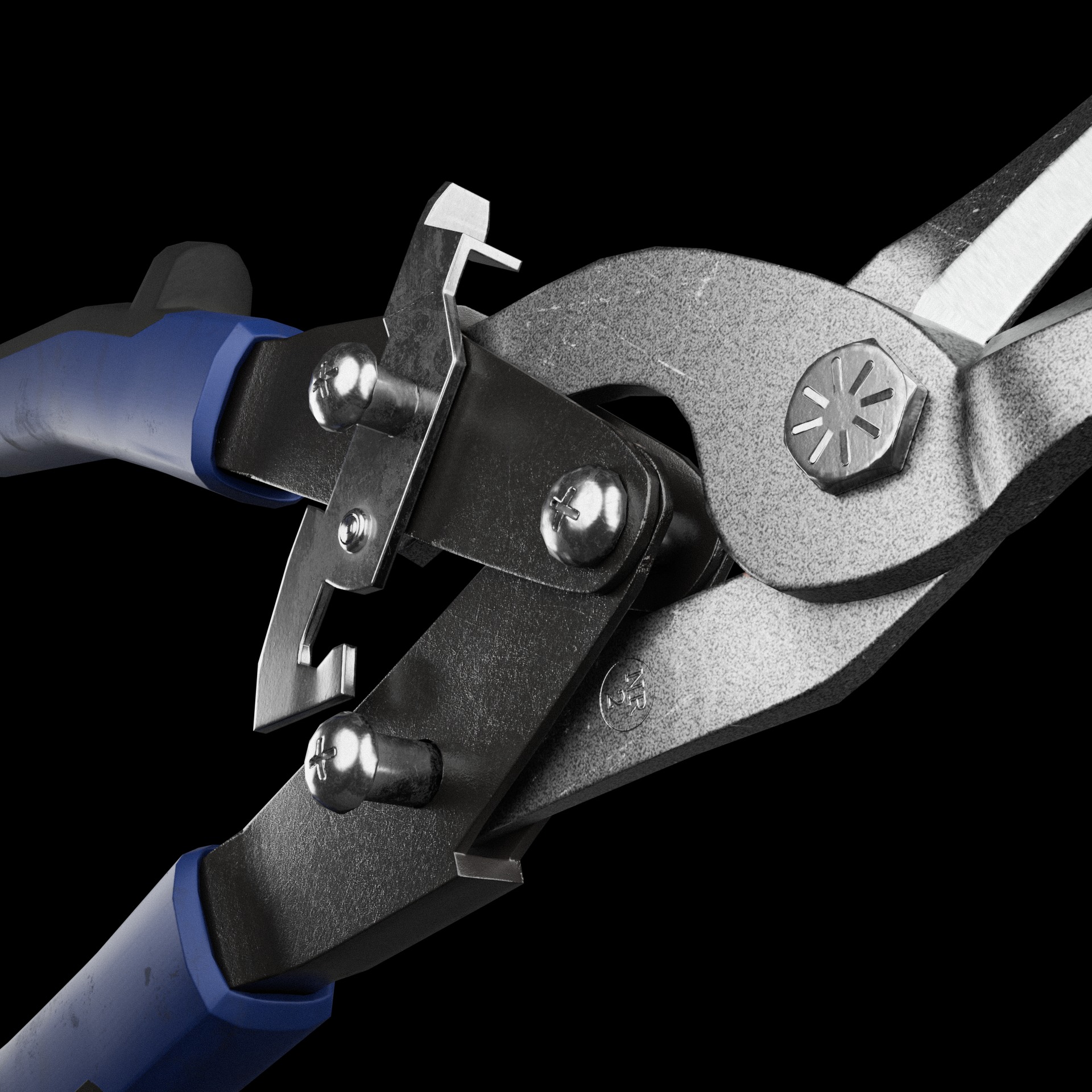 Metal Shears Low-poly 3D model_4