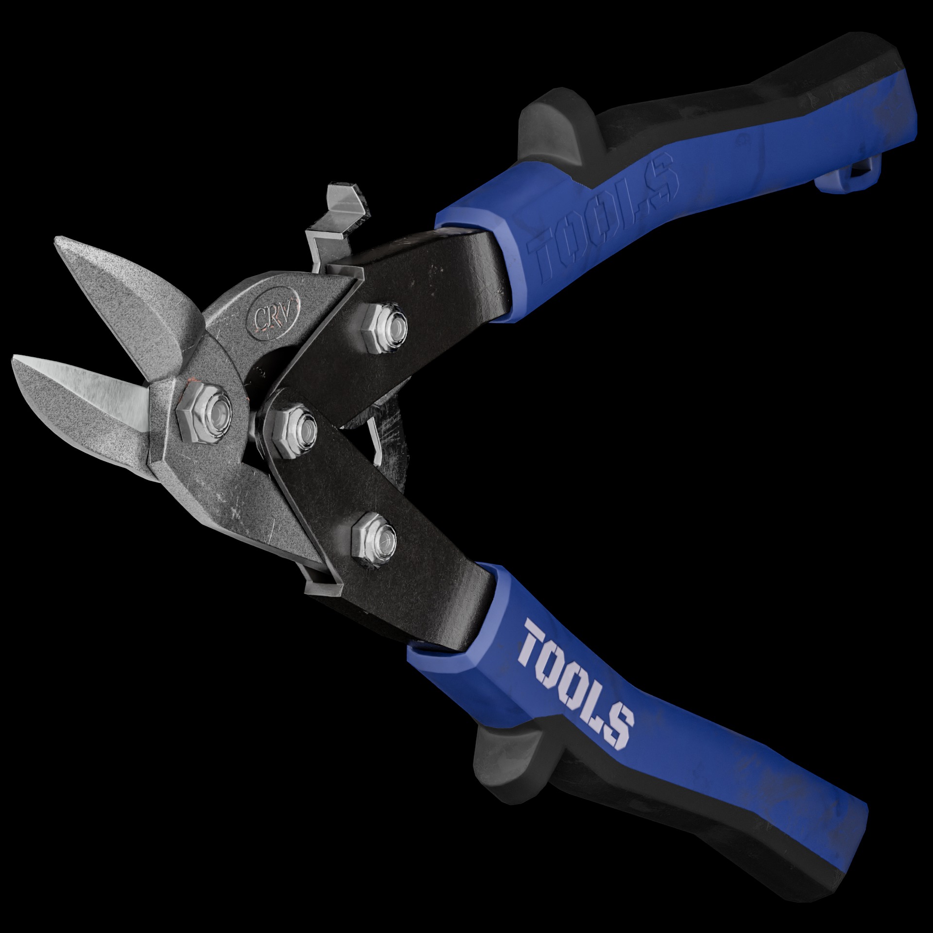Metal Shears Low-poly 3D model_11