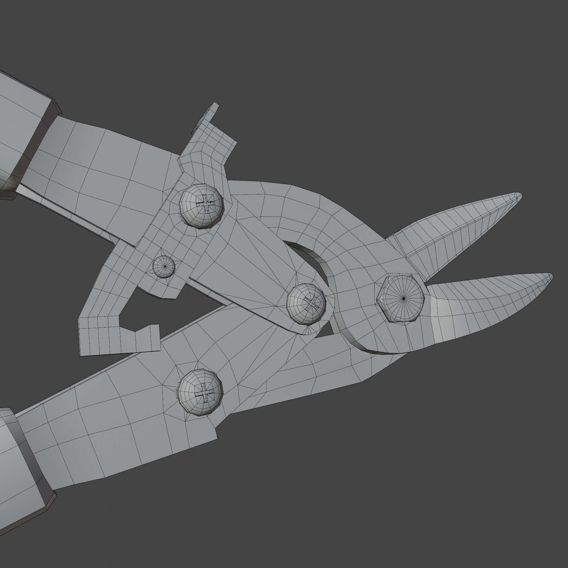 Metal Shears Low-poly 3D model_16