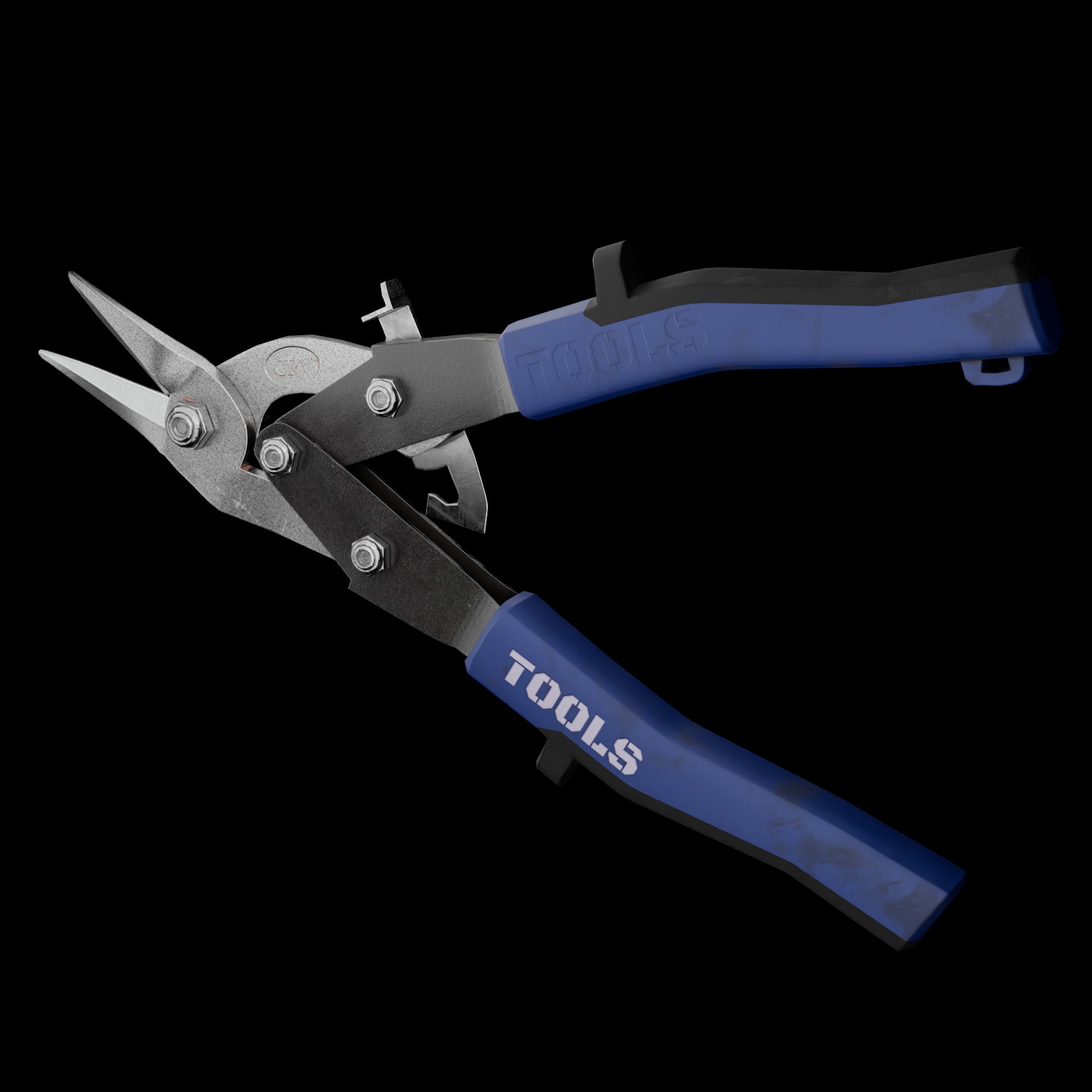 Metal Shears Low-poly 3D model_12