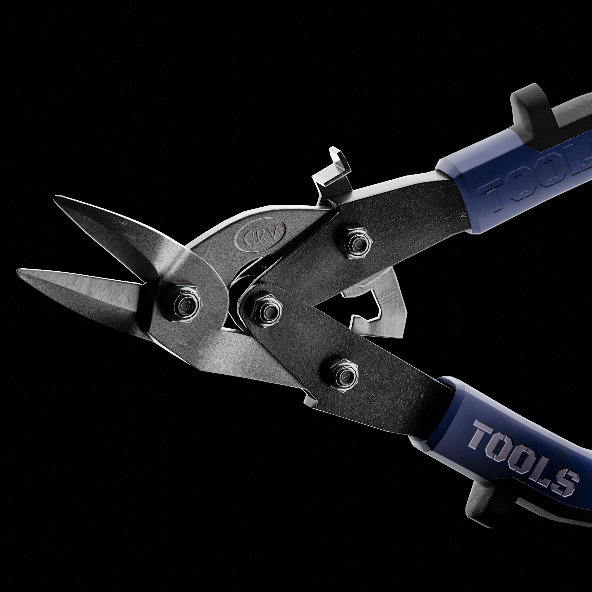 Metal Shears Low-poly 3D model_9