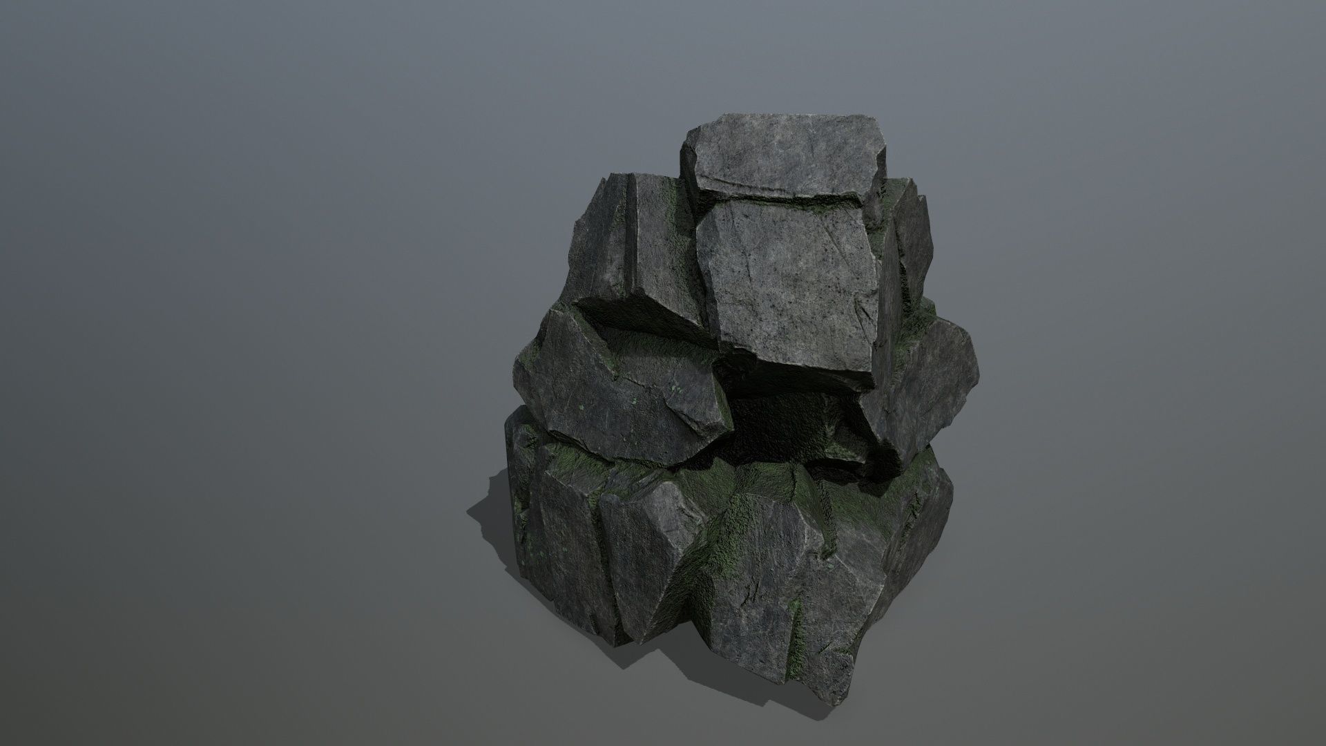 cliff rocks Low-poly 3D model_6