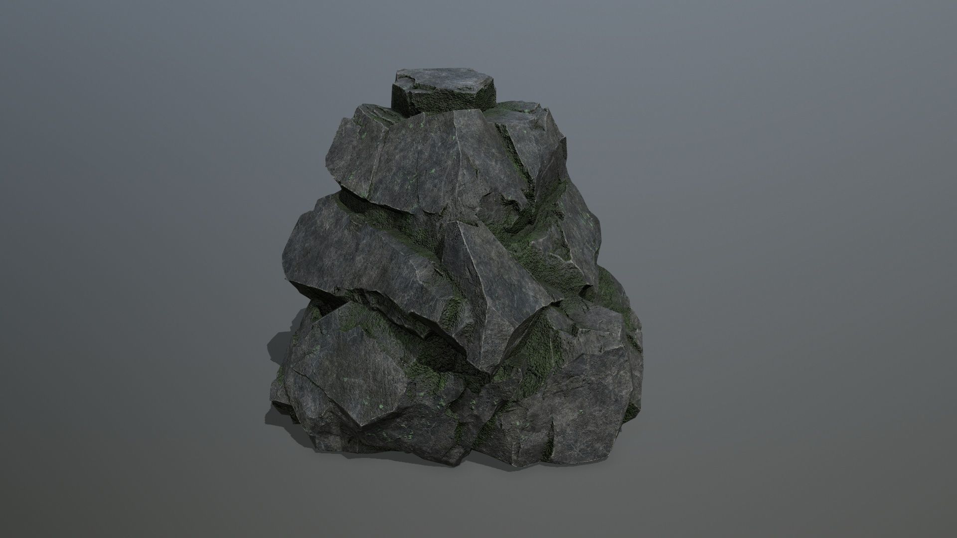 cliff rocks Low-poly 3D model_2