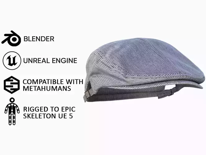 Hat 42 - All MH Bodies and UE5 Skeletons - Rigged Low-poly 3D model
