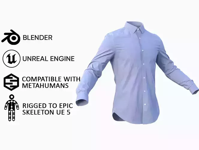 Shirt 40 - All MH Bodies and UE5 Skeletons - Rigged Low-poly 3D model