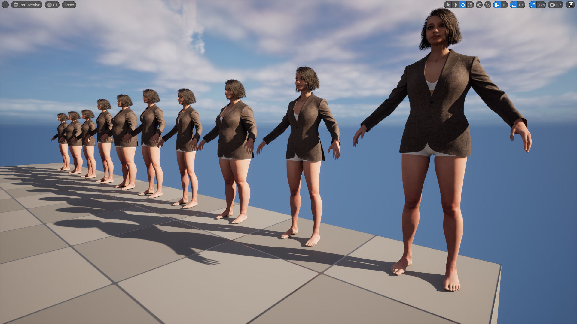 Blazer 39 - All MH Bodies and UE5 Skeletons - Rigged Low-poly 3D model_16