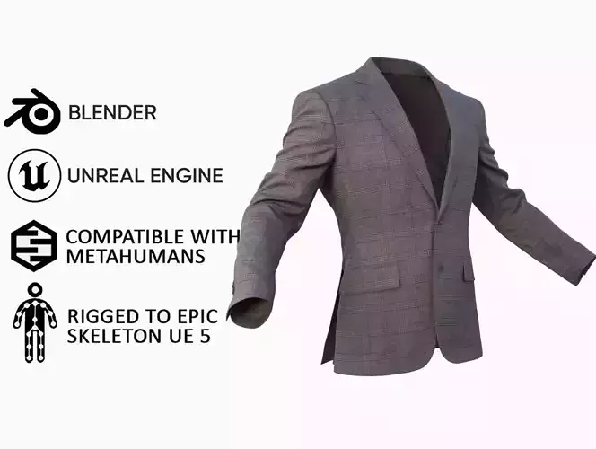 Blazer 39 - All MH Bodies and UE5 Skeletons - Rigged Low-poly 3D model