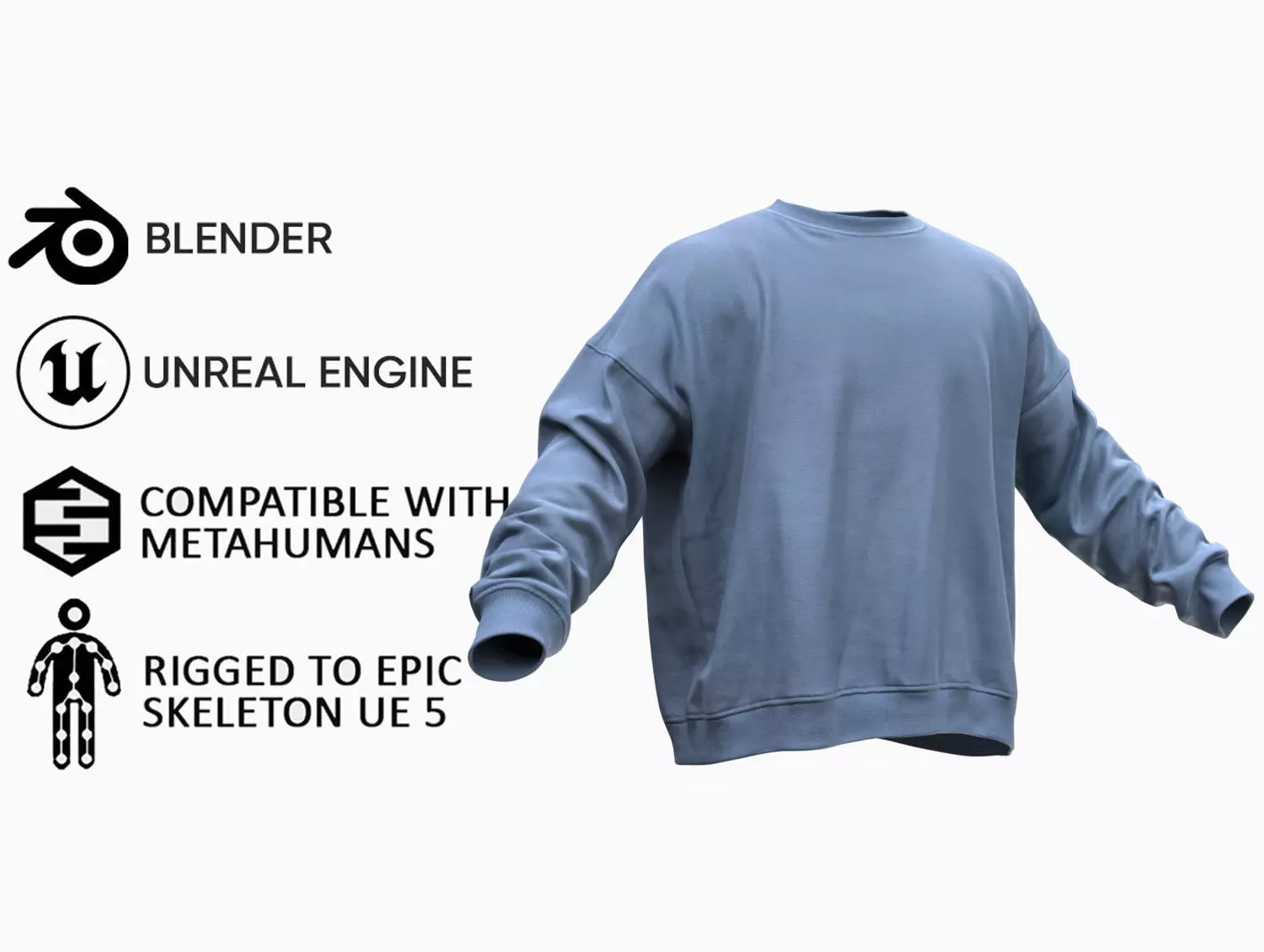 Sweater 37 - All MH Bodies and UE5 Skeletons - Rigged Low-poly 3D model_0