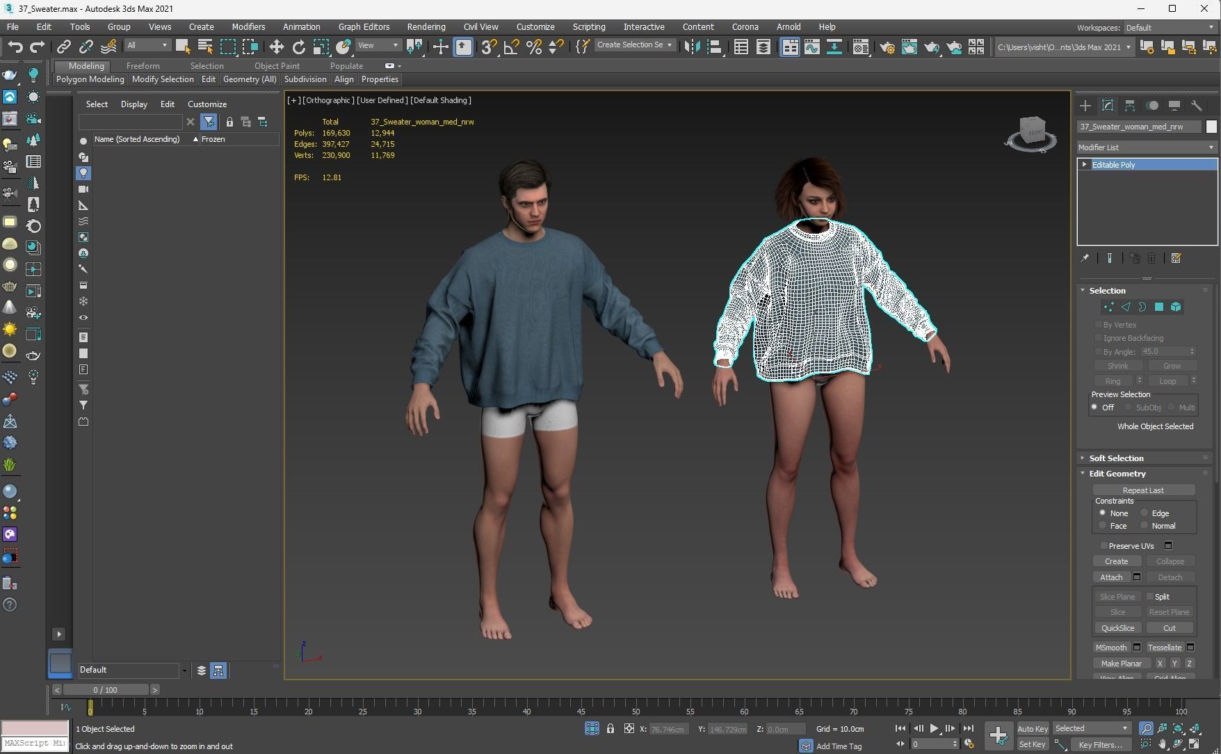 Sweater 37 - All MH Bodies and UE5 Skeletons - Rigged Low-poly 3D model_18