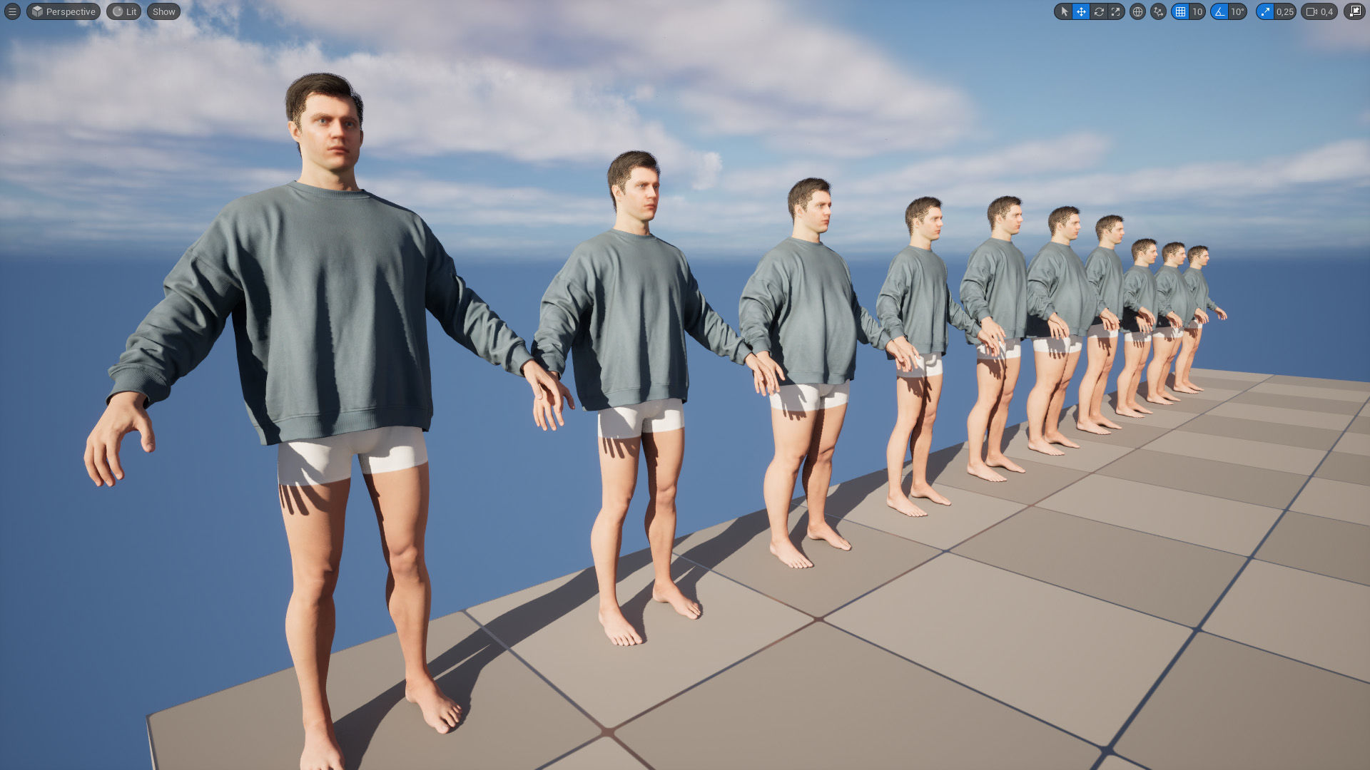 Sweater 37 - All MH Bodies and UE5 Skeletons - Rigged Low-poly 3D model_14