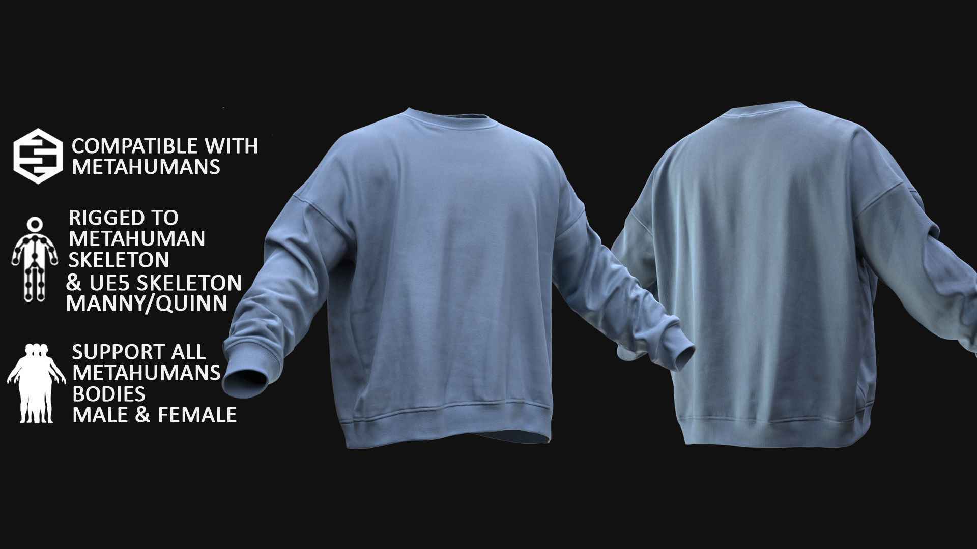 Sweater 37 - All MH Bodies and UE5 Skeletons - Rigged Low-poly 3D model_3