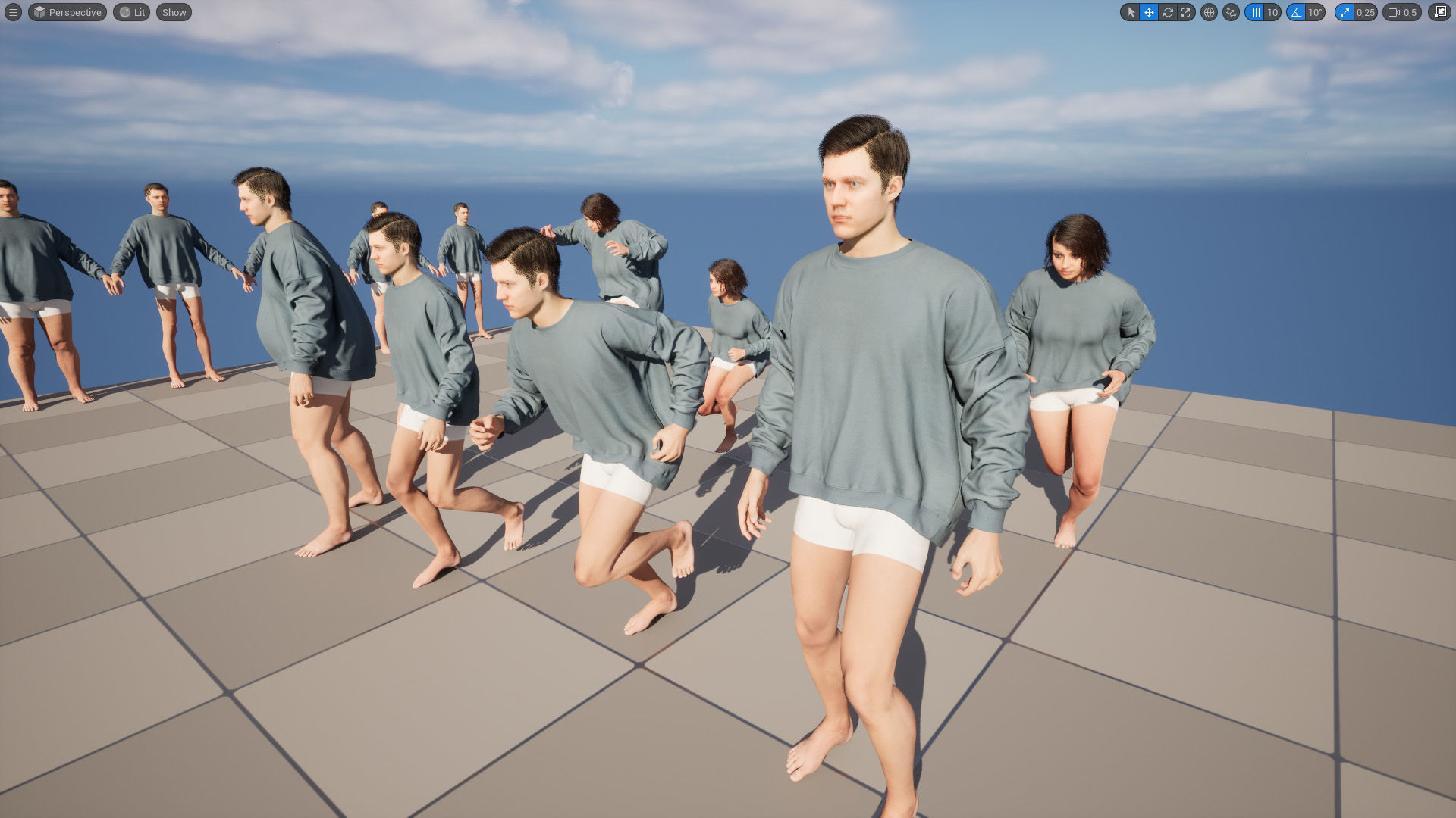 Sweater 37 - All MH Bodies and UE5 Skeletons - Rigged Low-poly 3D model_13