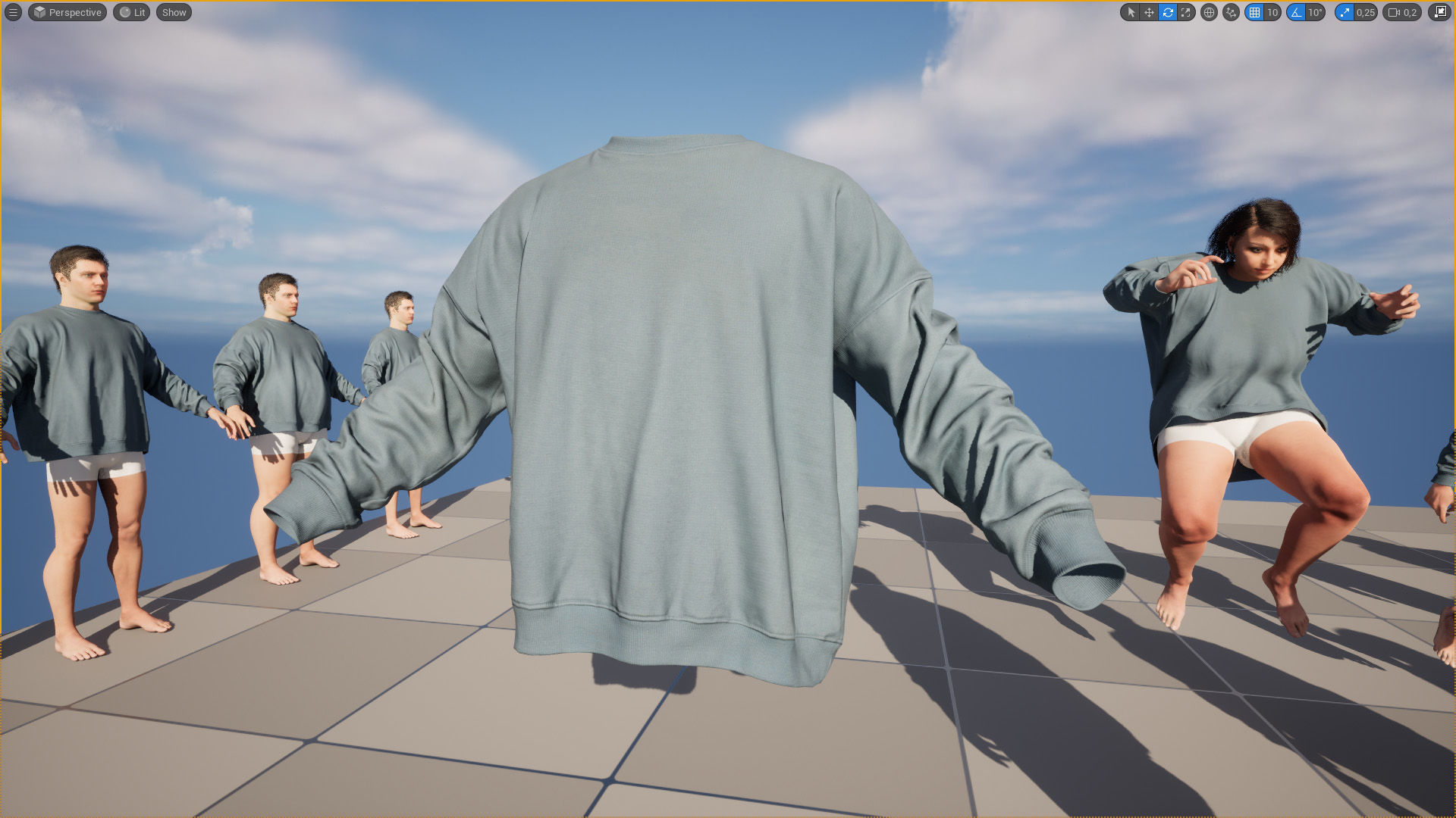 Sweater 37 - All MH Bodies and UE5 Skeletons - Rigged Low-poly 3D model_17