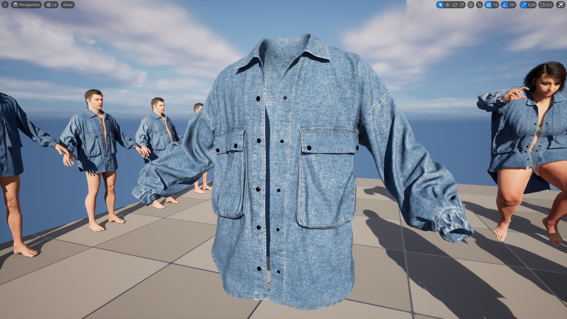 Jacket 36 - All MH Bodies and UE5 Skeletons - Rigged Low-poly 3D model_22