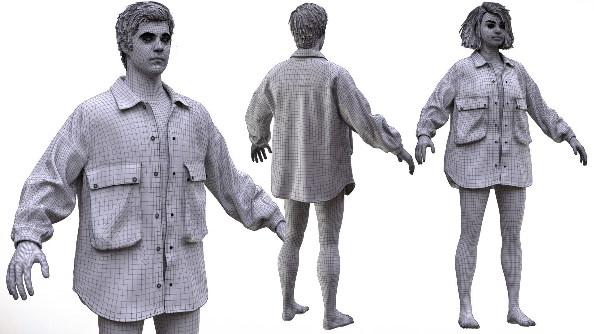 Jacket 36 - All MH Bodies and UE5 Skeletons - Rigged Low-poly 3D model_24