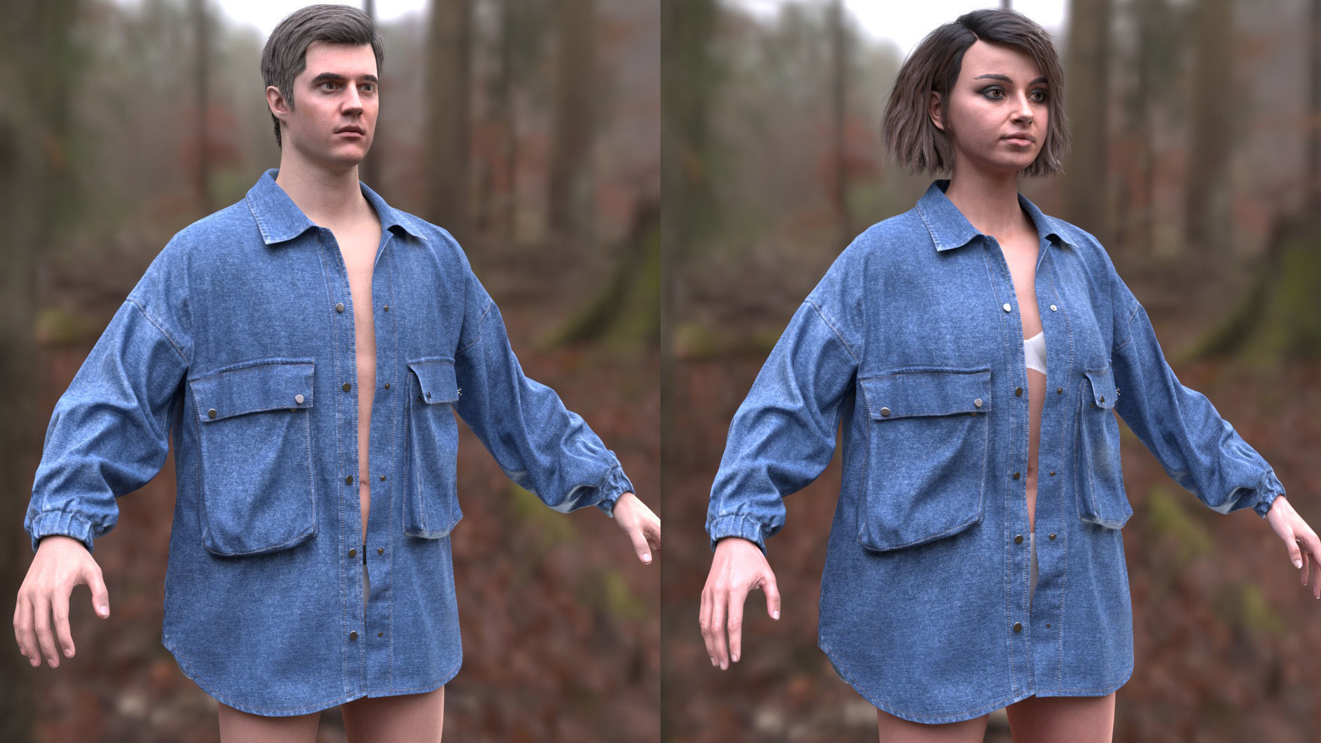 Jacket 36 - All MH Bodies and UE5 Skeletons - Rigged Low-poly 3D model_6
