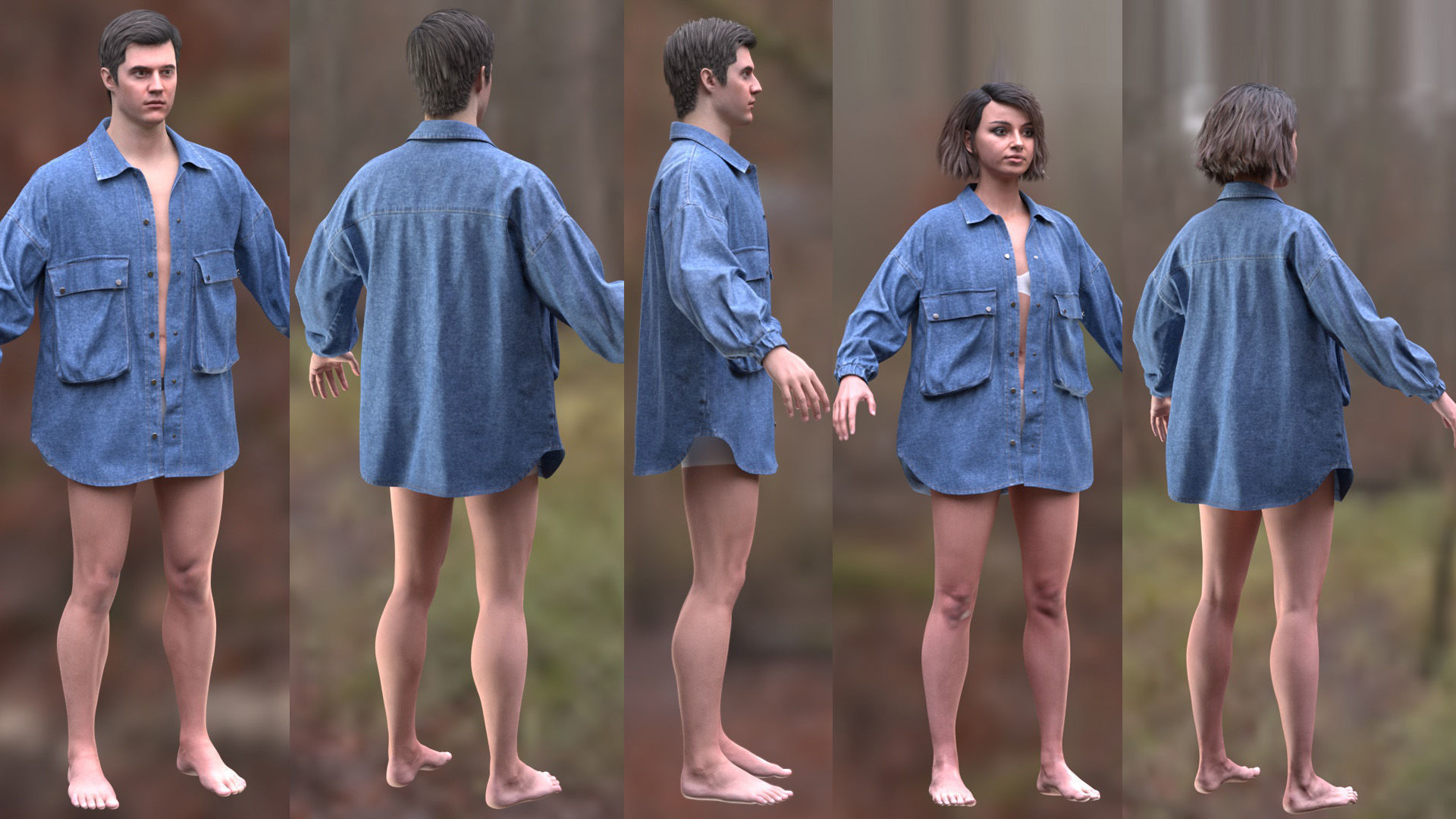 Jacket 36 - All MH Bodies and UE5 Skeletons - Rigged Low-poly 3D model_9